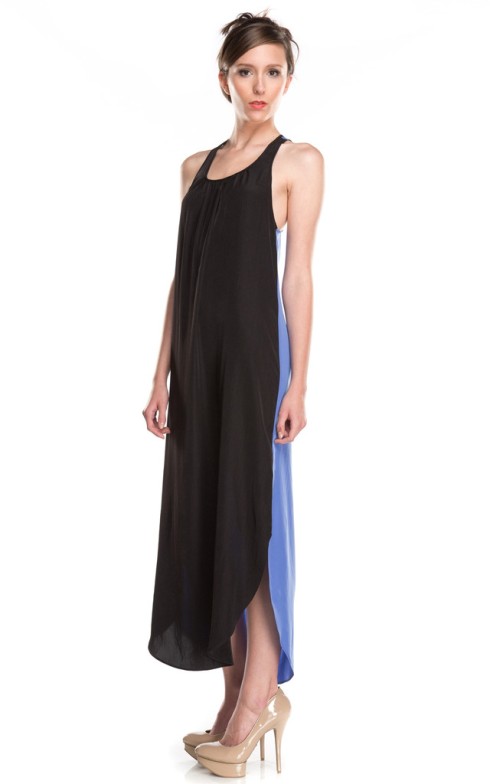 Hunter Dixon Markie Maxi Dress in Blue/Black at Social Dress Shop
